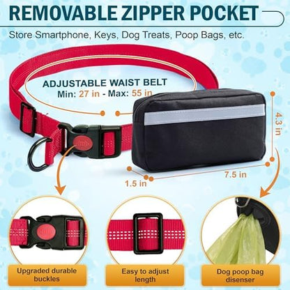 Hands Free Dog Leash for 2 Dogs, Waist Leash with Dual Bungee - Image 5