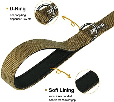 OneTigris No-Pull Dog Leash with Handle for Medium Large Dogs(Brown, 4FT) - Image 6