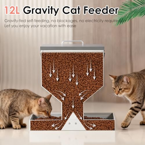 Gravity Cat Feeder 2 Cats - 12L Automatic Dual Cat Feeder - Image 4