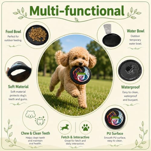 Dog Flying Disc Frisbee, Soft EVA Fetch Toy for Interactive Play & Bonding, Safe for Teeth, Floating Water Toy with Taiji Design -for Home/Outdoor Playtime-for Small/Medium Dog (2 Pack) - Image 5