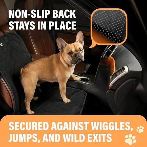 Active Pets Dog Car Seat Cover, Waterproof Front Seat Protector for SUV Truck Sedan, Pet Safety Travel Comfort System with Universal Fit, Grey - Image 3