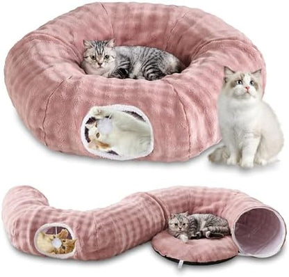 Bubble Round Cat Tunnel for Indoor Cats, Dusty Pink by Yaning