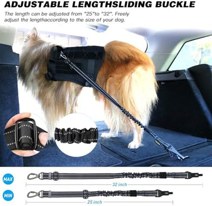 AUBELL Dog Seat Belt for Car,Updated 3-in-1 Bungee Dog Car Harness,Black - Image 6