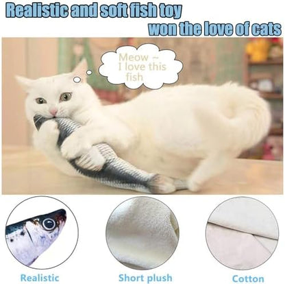2 Packs Cat Toys Floppy Fish with Catnip, Realistic Moving Cat Fish Toy - Image 4