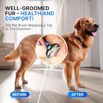 Undercoat Rake for Dogs, Dog Grooming & Deshedding Brush for Double Coats - Image 2