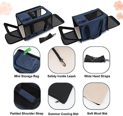 GAPZER Medium Cat Carrier Large Cat 15 lbs+ Soft Pet Car Cage Small Puppy - Image 4