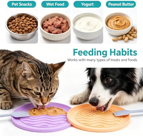 2 Pack Dogs Cats Lick Mat, Silicone Slow Feeder with Suction Cups - Image 3