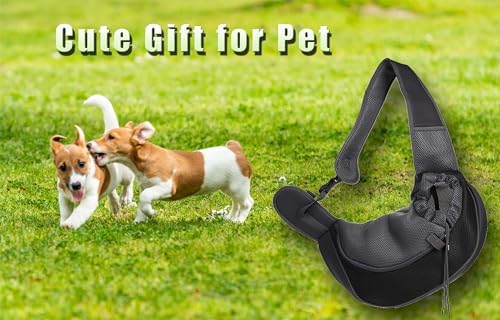 Dog Sling Carrier, Up to 5 lbs, Breathable Mesh Hand-Free Bag for Small Dogs Cat for Traveling, Hiking, Medium, Black - Image 5