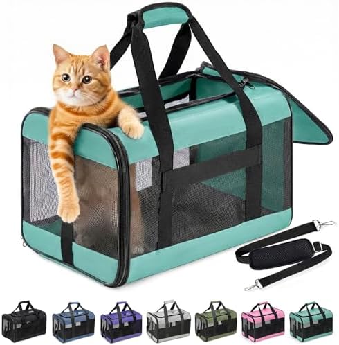 Conlun Cat Carrier Soft-Sided Pets Travel Carriers up to 15 Lbs,Turq M by Conlun