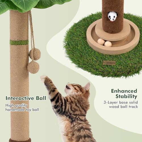Woochpet Tall Cat Scratching Post,Cat Toys,Cat Scratcher Tree for Large Cat - Image 6