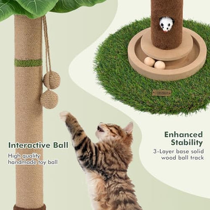 Woochpet Tall Cat Scratching Post,Cat Toys,Cat Scratcher Tree for Large Cat - Image 6
