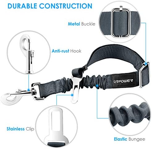 URPOWER Retractable Dog Seat Belt, Adjustable Safety Belt, 2 Pack - Image 2
