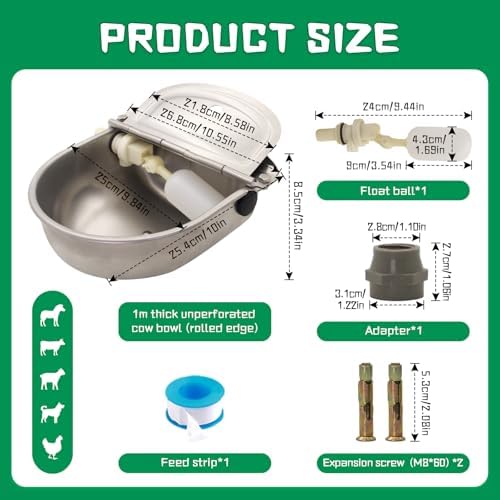 Automatic Dog Water Feeder 3L Stainless Steel Bowl for Chicken Cattle Sheep - Image 6