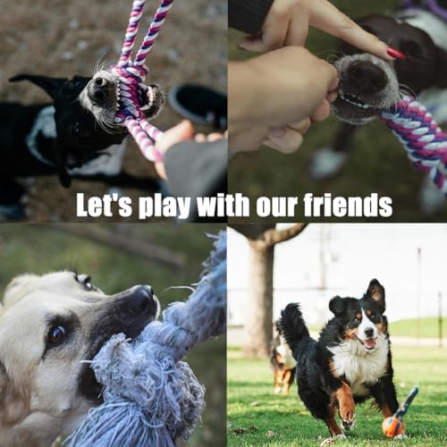 Dog Rope Toys for Small Dogs， Double Knot Ropes Puppy Chew Toys， Cotton Pet Toys for Natural Floss，Multicolored（3PCS） - Image 7