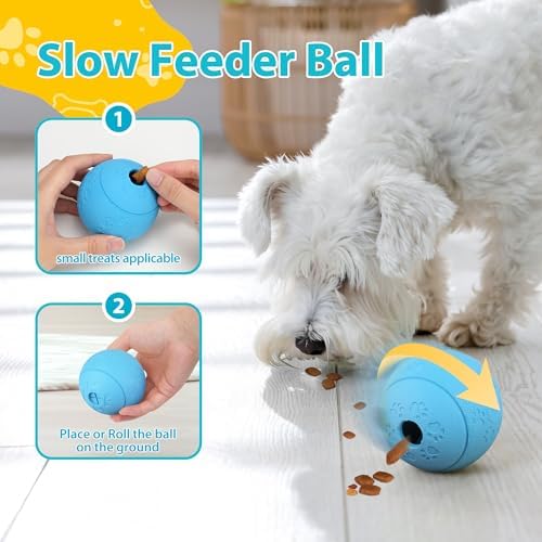 PrimePets Dog Puzzle Toy 4 Pack, Interactive Treat Dispensing Dog Toys, Slow Feeder Ball for Small Dogs and Puppies, Enrichement Toy Balls for Teething, Fetching and Playing - Image 6