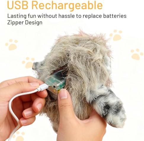 Puffluv Flapping Cat Toy,Interactive Owl with Remote Control, 3 Modes Flapping Wings & Chirping, USB Rechargeable,Catnip, Mimic Bird for Indoor Cats, Never Bored - Image 2