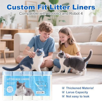 100 Count Litter Box Liners for Litter Robot 4 and 3 Waste Bags - Image 3