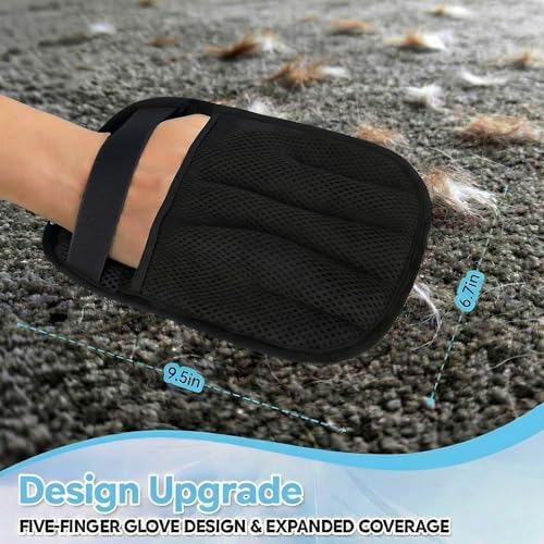 Pet Hair Remover Glove for Dogs & Cats, 5 Finger Electrostatic Fur Removal Brush, Reusable Grooming Glove for Couch, Carpet, Furniture, Car Seat, Clothes - Image 2