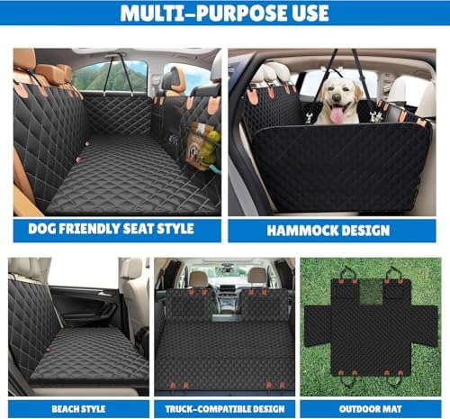Back Seat Extender, Car Dog Seat with Hard Bottom Holds 420lbs, Thick & Durable Waterproof Pet Hammock Protector for Car, SUV,Truck(Black) - Image 5