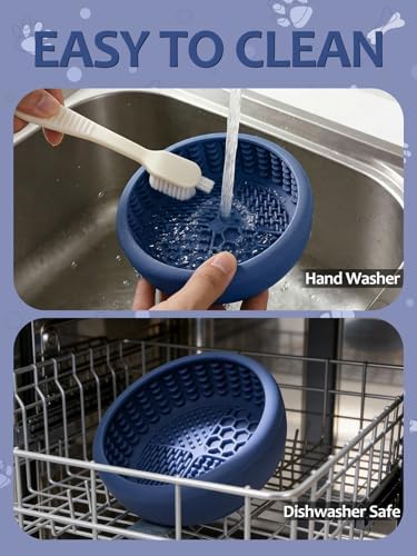 Dog Lick Bowl for Large Dogs, Lick Mat, Slow Feeder Lick Bowl with Brush and Scraper,Strong Suction, Freeze Licking Bowl for Anxiety Relief, Enrichment & Distraction, Dishwasher Safe 7.6 * 3.5 inch - Image 5