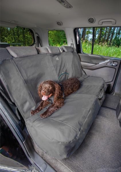 Kurgo Rover Extended Bench Seat Cover for Dogs, Car Bench Seat Covers, Back Seat Cover Protector for Pets, Water Resistant, Contains Seat Anchors, Scratch Proof, 63" Wide for SUVs and Trucks, Charcoal