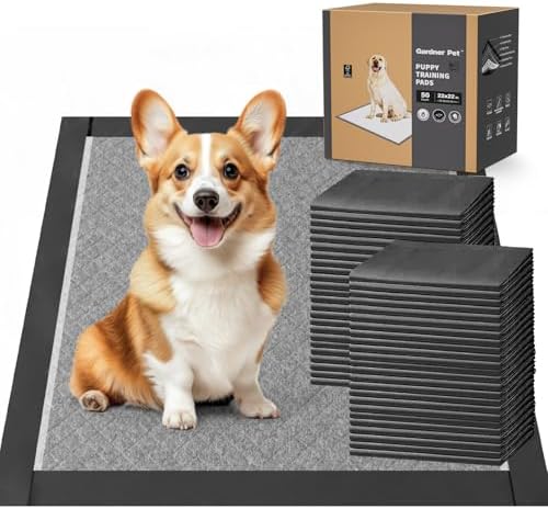 Charcoal Puppy Pads, Rugular 22"x22", All Edge-Wrapped, Odor-Control Pad by GardnerPet