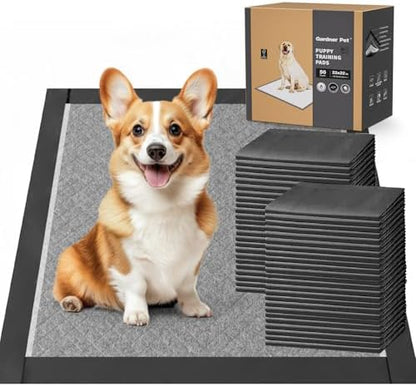 Charcoal Puppy Pads, Rugular 22"x22", All Edge-Wrapped, Odor-Control Pad by GardnerPet