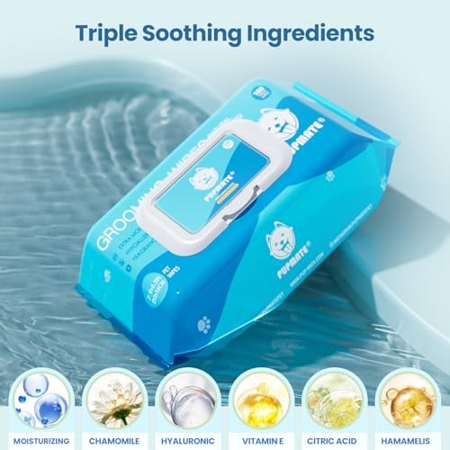 Natural Pet Grooming Wipes, 100 Fresh Counts, Extra Moist & Thick for Dogs & Cats, Puppies & Kittens Set of 2 - Image 2