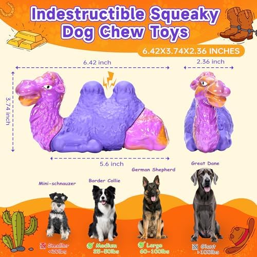 Tough Dog Toys for Aggressive Chewers, Durable Indestructible Nylon Dog Chew Toys for Large Medium Small Breeds, Squeaky Chew Toy for Puppy Teething, Interactive Dogs Toy Keep Them Busy (Wood Flavor) - Image 5
