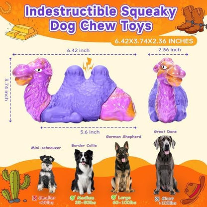 Tough Dog Toys for Aggressive Chewers, Durable Indestructible Nylon Dog Chew Toys for Large Medium Small Breeds, Squeaky Chew Toy for Puppy Teething, Interactive Dogs Toy Keep Them Busy (Wood Flavor) - Image 5
