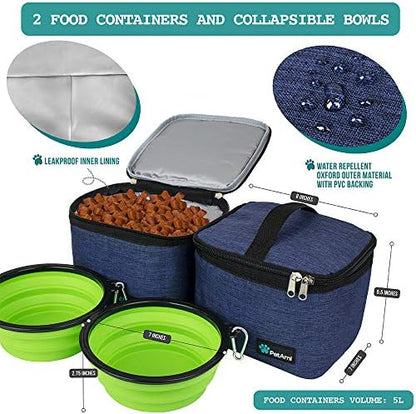 PetAmi Dog Travel Bag Organizer, Pet Supplies Diaper Tote, Navy Blue Large - Image 3