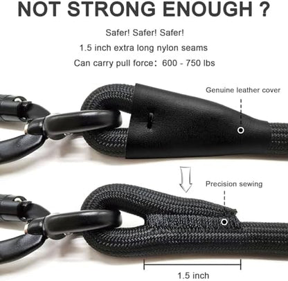 Long Dog Leash, 10ft 30ft 50 feet Heavy Duty Dog Training Leash, Aviation Aluminum Auto Locking Carabiner, Nylon Rope Long Line Check Cord Recall Lead for Yard,Playing,Camping,Navy Blue,30FT - Image 3