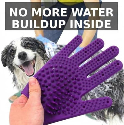 Pet Grooming Gloves for Cats & Dogs – Silicone Hair Removal Glove for Bathing, Shedding & Massage – Gentle Mitt for Long & Short Hair Pets with Drainage System - Image 6