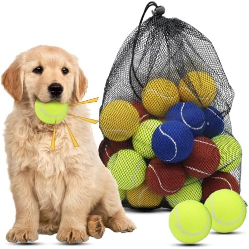 Magicorange Dog Tennis Balls, 20 Pack 2.5 inch Squeaky Tennis Balls by Magicorange