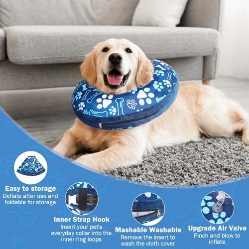 SCENEREAL Dog Cone Alternative After Surgery Donut Collar, Soft Inflatable - Image 5