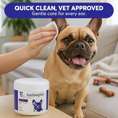 Veterinary Ear Cleaning Wipes for Dogs & Cats - Gentle Aloe-Based Cleanser for Routine Care, Freshness & Daily Ears Maintenance, Alcohol-Free, Hypoallergenic, 100 Count - Image 2