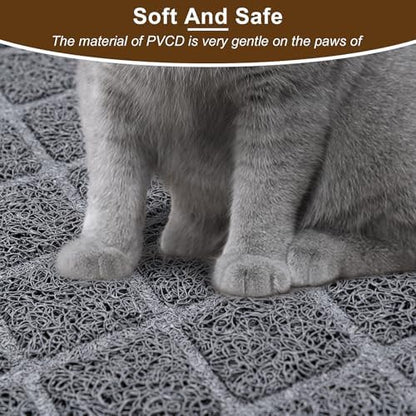 Cat Litter Box Mat,24 x 35 In,Trapping Mat Premium Durable PVC Pad,Grey - Image 4