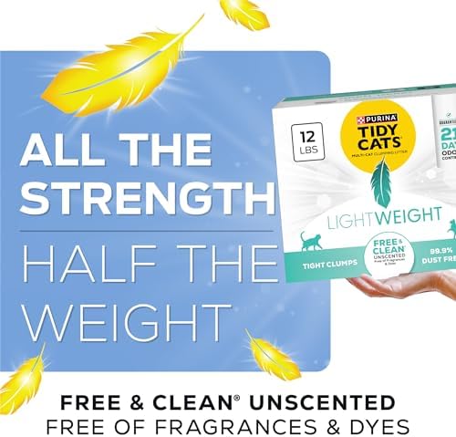 Purina Tidy Cats Lightweight Free and Clean Unscented Multi-Cat Clumping Cat Litter, Odor Control, Low Dust, 12 lb. Box - Image 5