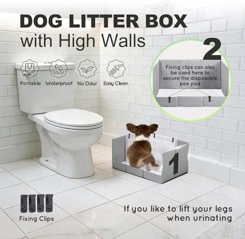 HQ4US 4LEGS Dog Litter Box Indoor High Walls, Puppy Pee Pad Holder Foldable - Image 2