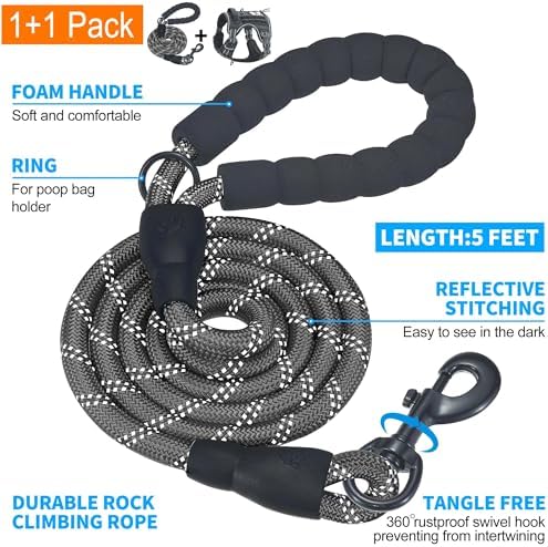Beebiepet Heavy Duty Tactical Dog Harness for Small Dogs, No Pull Adjustable Pet Harness Reflective Service Training Easy Control Pet Vest Military K9 Working Dog Harnesses-X- Large, Black - Image 5