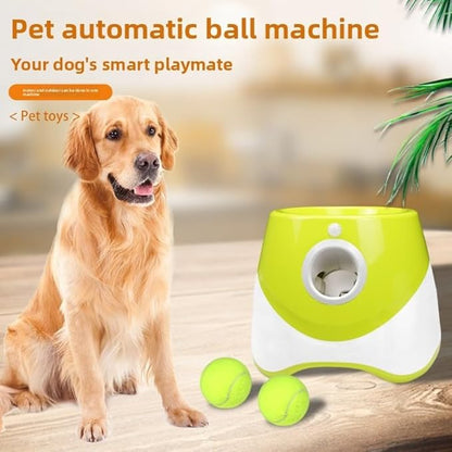 Eaacaa 2025 Upgraded Ball Thrower with 3 Tennis Balls Automatic Ball Thrower for Dogs, Mentally Stimulating Training Dog Toy for Medium and Large Dogs (Blue)