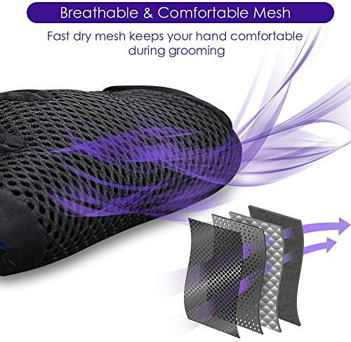 Pet Hair Removal Glove with 255 Silicone Tips for Dogs & Cats,1 Pair Purple - Image 6