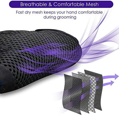 Pet Hair Removal Glove with 255 Silicone Tips for Dogs & Cats,1 Pair Purple - Image 6