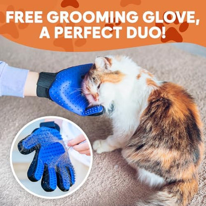 Carpet Rake for Pet Hair Removal – Carpet Scraper & Pet Fur Rake – Dog & Cat - Animal Fur Broom for Rugs & Furniture with Adjustable Lengths - Orange & Black - Image 7