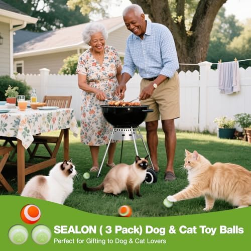 SEALON BL01A01 Green 3 Pack Rechargeable Cat Interactive Ball Toy with Durable ABS Shell & Quiet Motor for Indoor Cats & Multi-Cat Families, Ideal for Cat Rooms, Entryways, Bathrooms & Leisure Spots - Image 4