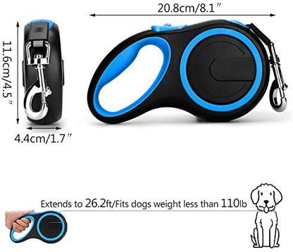 Segarty 26 Ft Retractable Dog Leash, 8m Retractable Leash for Medium Larger Dogs Up to 110 Lbs, 1 Button Break & Lock, 360 Tangle-Free, Heavy Duty Long Dog Lead for Training Running Walking - Image 4