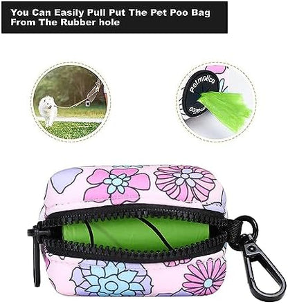 Petmolico Dog Poop Bag Holder Dispenser 2 Pack, Colorful Daisy - Image 2