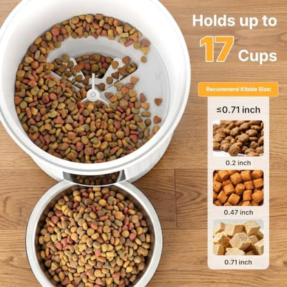 NEWBULIG Automatic Cat Feeder with APP 4L Small Dog Food Dispenser, White - Image 4