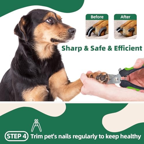 Pet Grooming Kit - 7 PCS Green Deshedding Brush Set with Undercoat Rake, Slicker Brush, Bath Brush & Nail Clipper for Short & Long-Haired Dogs and Cats - Image 5