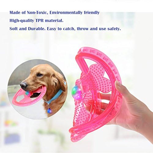 Flying Disc Dog Sport Toy with Flashing LED Lights, Light Up Pet Disk for Ultimate Night Time Play, Blue - Image 2